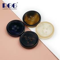 Black suit button resin buckle fashion simple round four-eye button coat button men and women sweater suit trousers button