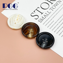 Resin imitation horn buckle round edge four-eye button brown pattern buckle men and women all-match suit button trousers button coat button