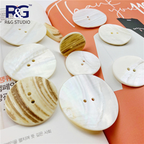 Oversized shell button pie button for men and women coat hair coat buckle skirt buckle decorative button two eyes white exquisite button