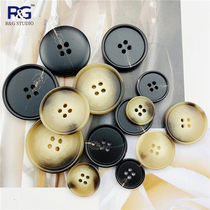 Fashion resin pattern button simulation horn button suit overcoat buckle men and women wild clothing DIY handmade button