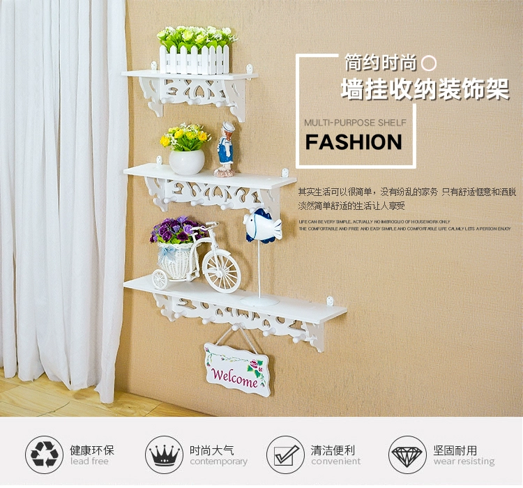 Phong cách châu Âu phòng khách sáng tạo phòng ngủ TV nền tường kệ treo tường kệ lưu trữ trang trí đấm miễn phí - Kệ
