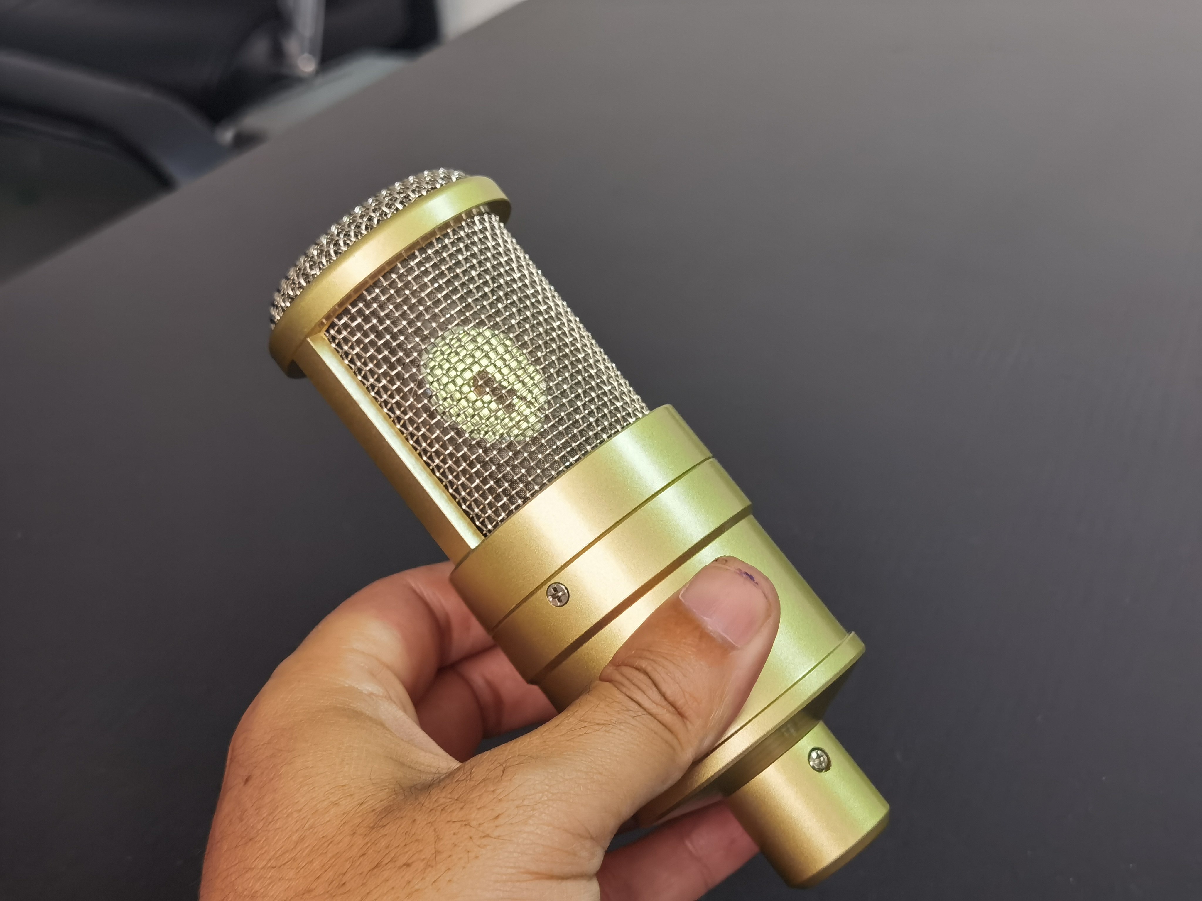 Tiger 180 DIY finished product 34mm gold-plated large diaphragm condenser microphone 48V polarized power balance output