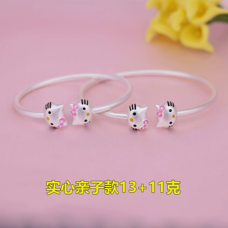 Hello kitty Hello Kitty khai trương vòng tay bạc 990 sterling mẫu nữ Nhật Bản và Hàn Quốc vòng đá thạch anh