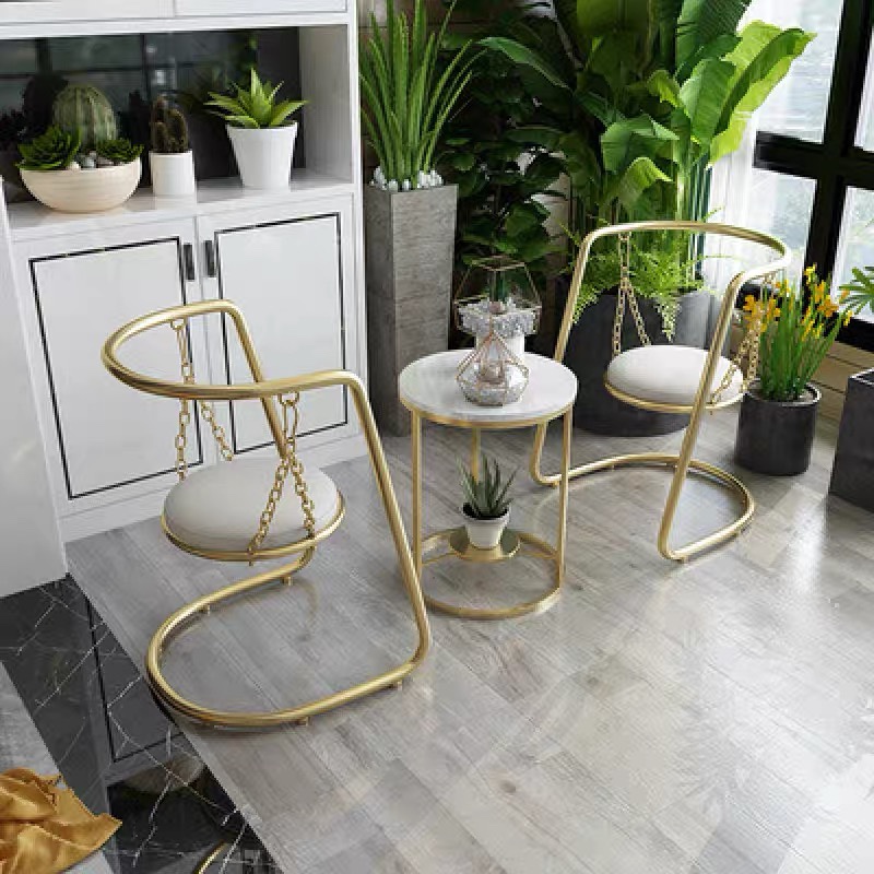 Nordic hotel leisure balcony net red swing chair modern minimalist dessert coffee milk tea shop rocking table and chair combination