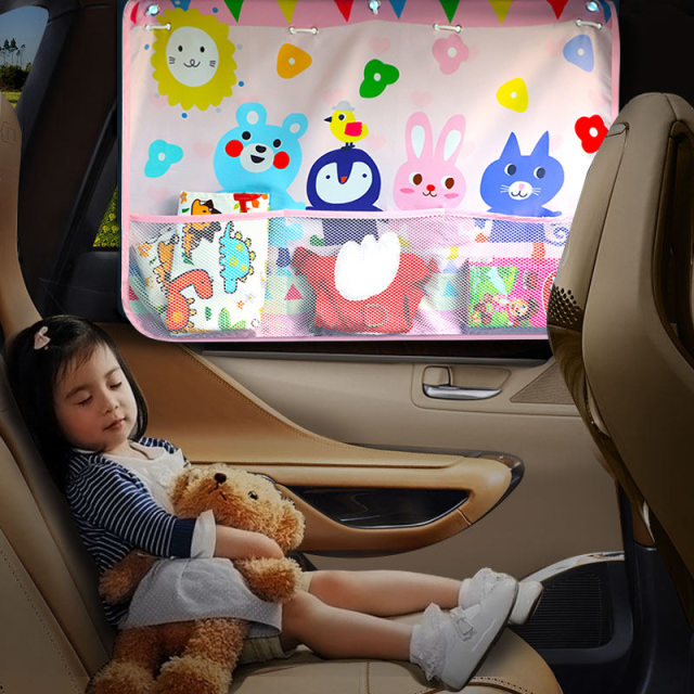 Car sunshade and sun protection multi-function suction cup with net bag