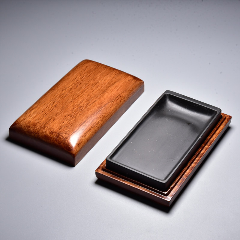 National Intangible Cultural Heritage Classic Handmade Plain Inkstone Natural Raw Stone Laokeng Inkstone Hand Carved Study Four Treasures Gold Star Inkstone