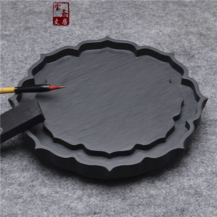 Lotus-ink-ink-ink-ink practical can be made tea tray tea Depot depository house Four Treasure Ink Inkling Ink stone Ink Brush