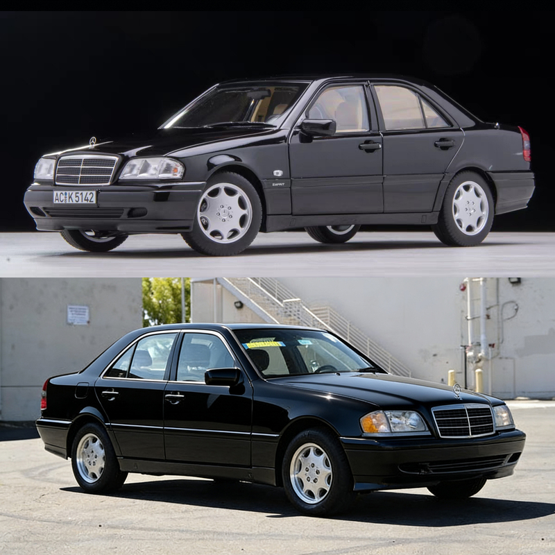 1:18 Norev Mercedes-Benz W202 C200 Black C-Class Sedan Alloy Car Model
