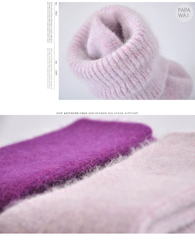 Sản phẩm tuyệt vời sâu mùa đông dày ấm cashmere phụ nữ vớ rắn màu thỏ len nữ dày vớ trong ống vớ siêu ấm