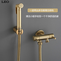 Full copper toilet spray gun wire golden woman washer sprinkler booster flusher tower pond potty faucet suit