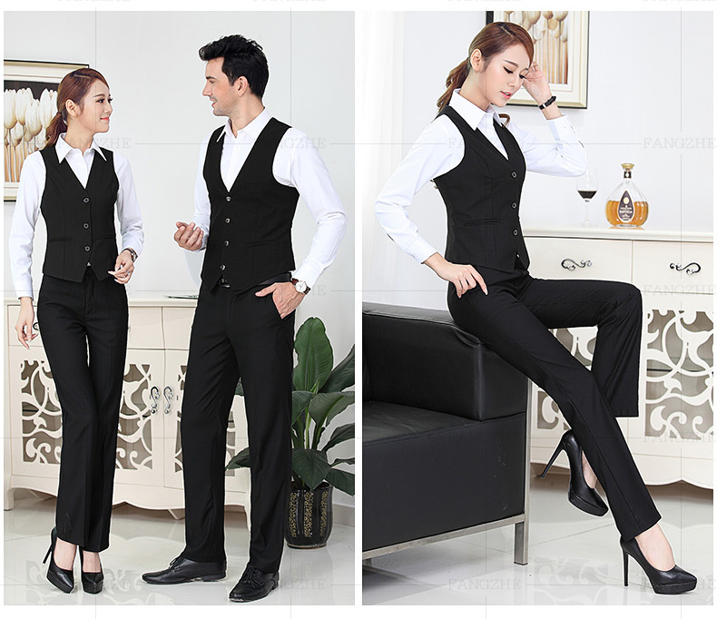 Thu đông 2016 nam mới với bộ đồ công sở cùng set đồ ba mảnh nam nữ phù hợp với áo liền quần blouse nam bộ vest nam trẻ trung