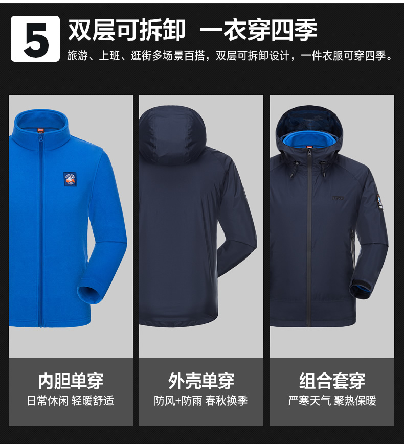 美国 TFO 男女款三合一冲锋衣  FIRST-TEX科技面料 暴雨级防水 图11
