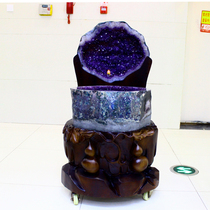 Uruguay money bag original stone cement-free amethyst cave Crystal Cave cornucopia purple crystal cluster Crystal block gathering wealth feng shui