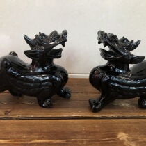Natural obsidian brave ornaments lucky decoration Wangcai townhouse to ward off evil spirits