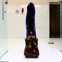 Natural purple crystal cave ornaments Amethyst cave agate cave Crystal Cave original stone money bag Zhaozhen house wind