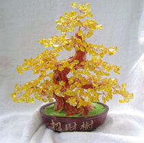 Natural crystal tree ornaments lucky tree ornaments natural citrine hair tree ornaments ultra-low prices