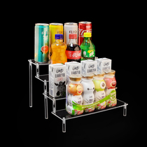 Beverage rack milk tea cup holder juice rack plastic convenience store display rack supermarket acrylic ladder shelf removable