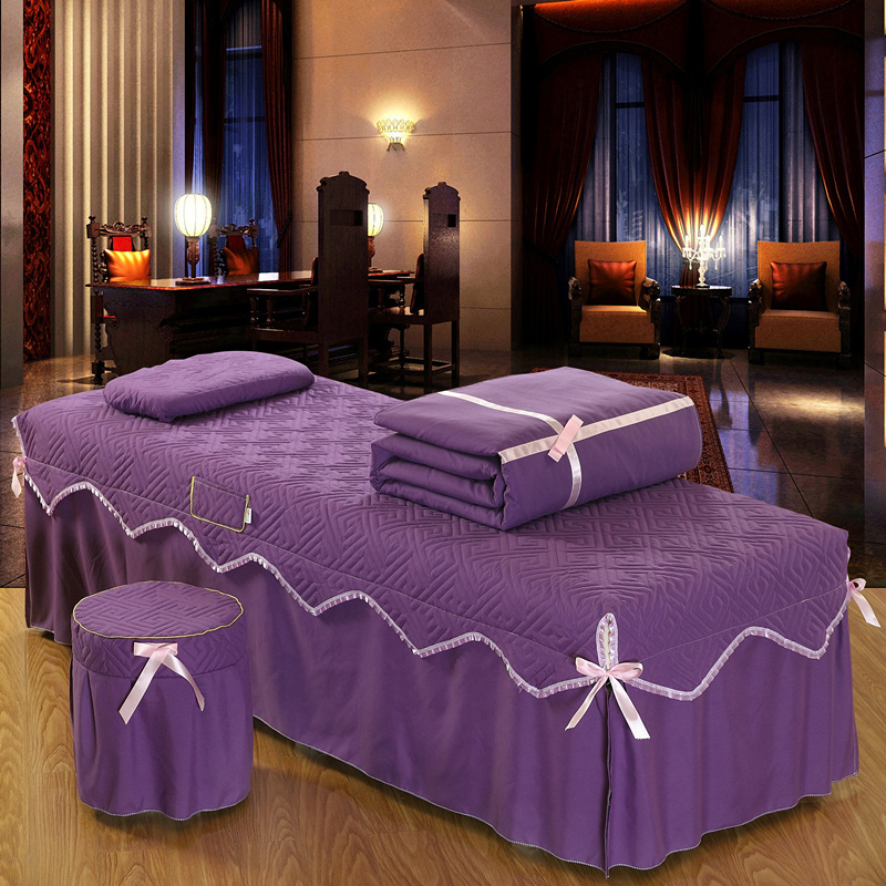 giường mới nơ denim bedspread vẻ đẹp massage spa Body Skin bông tinh khiết bộ thẩm mỹ viện thường gặp - Trang bị tấm ga trải giường spa đẹp