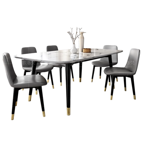 Мраморный современный прямоугольный стульчик для кормления для стола из натурального дерева