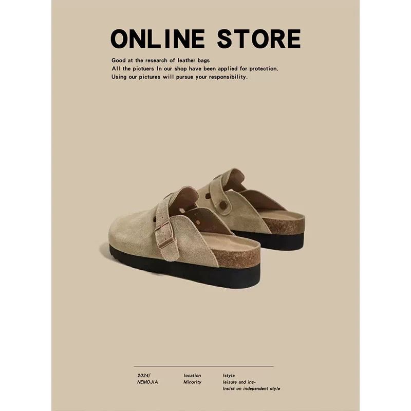 Thick-Soled Height-Increasing Birkenstock Shoes for Women, Spring and Autumn 2026, Slip-On Lazy Clogs, Cork Birkenstock Shoes Thick-Soled Height-Increasing Birkenstock Shoes for Women, Spring and Autumn 2026, Slip-On Lazy Clogs, Cork Birkenstock Shoes