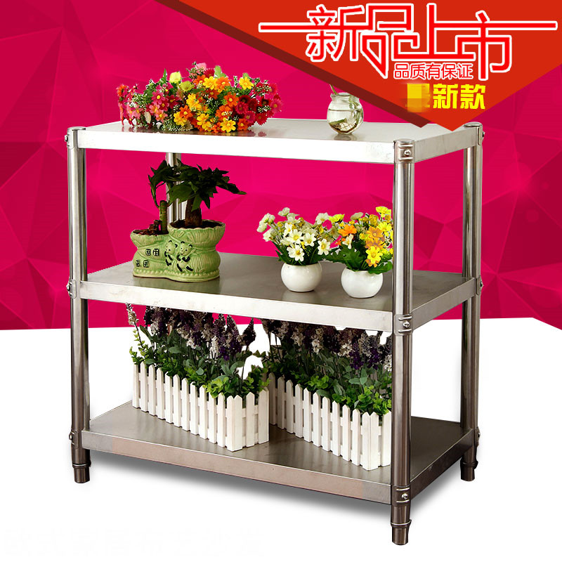 Kitchen shelve microwave rack 3 floor containing shelve thickened stainless steel floor 3-layer oven rack Customized