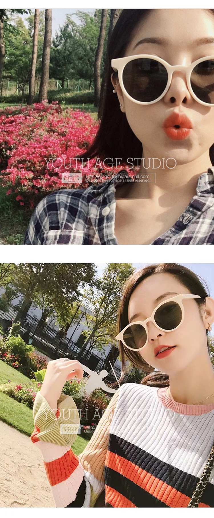 Ins hộp trắng mặt nhỏ kính râm nữ phiên bản Hàn Quốc của gió retro cổng 蹦 di net đỏ dì với kính râm chụp đường phố kính râm cận