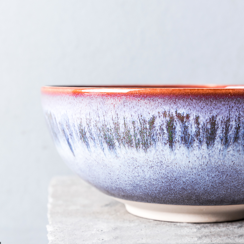 Creative Lototo Japanese ceramic bowl gradients rainbow such use household jobs soup bowl salad bowl mercifully rainbow such as bowl bowl for breakfast