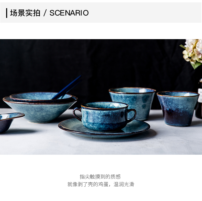 Lototo retro ceramic tableware bowls of individual job ears bowl dessert salad bowl dishes home big rainbow such use