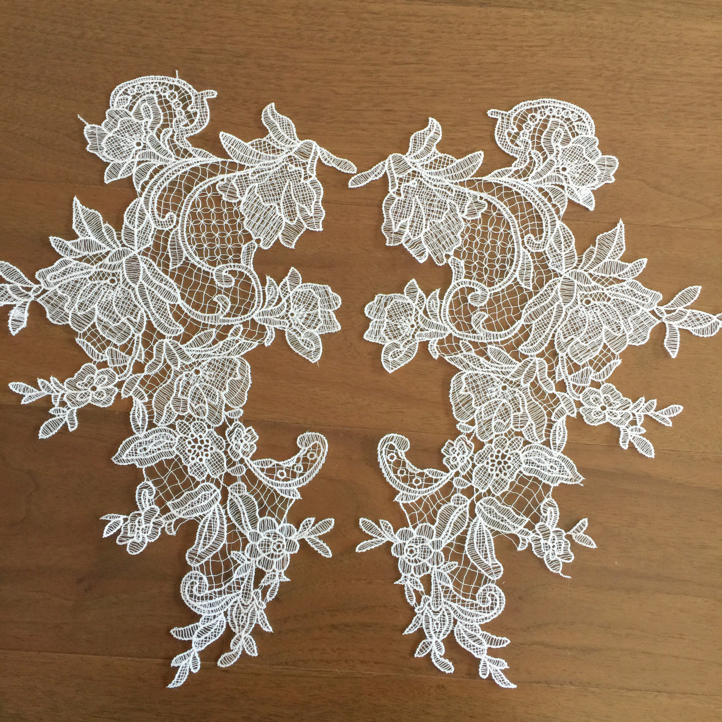 Fischseidenstoff-Aufnäher, Verspiegelte Blumen, Handgemachte DIY-Kleidung, Dekorationszubehör, Ausgehöhlt, 33x20cm, 10 Stück, 5 Paare – Detail 10