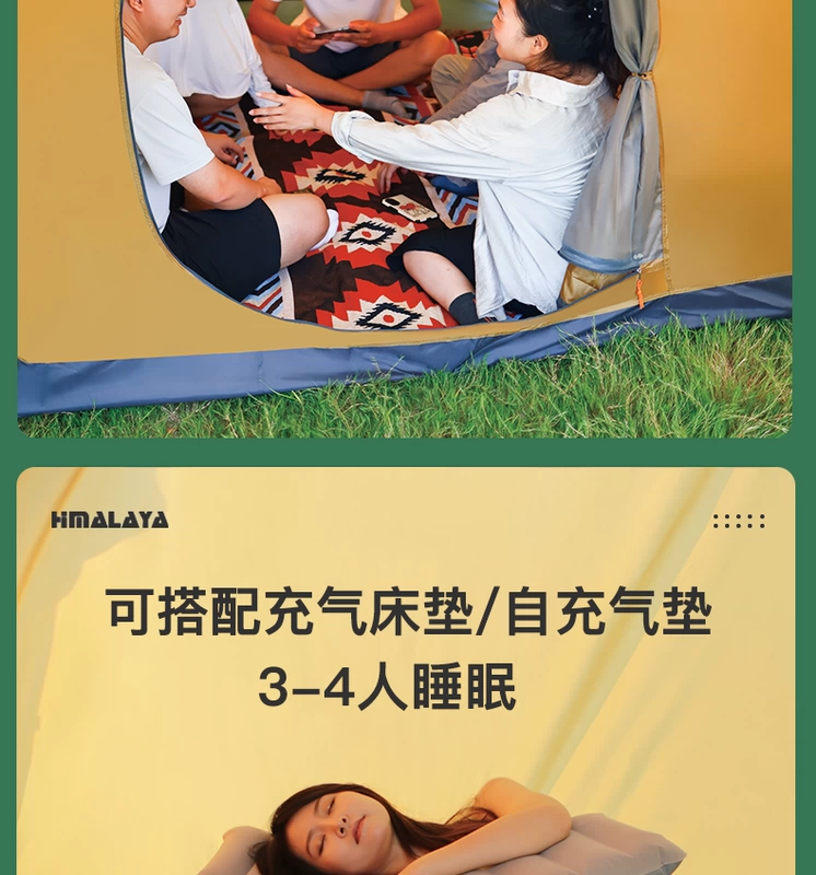 lều trại Mái vòm Himalaya tán lều cắm trại ngoài trời thiết bị tán cắm trại lớn mái hiên nhôm chịu thời tiết lều đi dã ngoại lều cắm trại 4 người