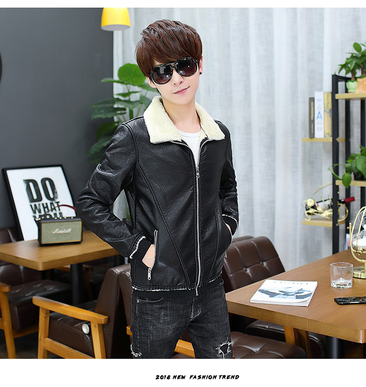 Mẫu mùa đông 13 thiếu niên 14 nam lớn trẻ em 15 học sinh trung học cơ sở 16 quần áo da cộng với áo nhung dày ấm áp nam 18 tuổi shop đồ nam