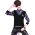 Mùa đông phần 12 teen 13 áo len 14 vest bé trai giả áo len dệt kim hai mảnh 16 cộng với nhung dày 17 tuổi áo len nam cổ lọ	 Hàng dệt kim