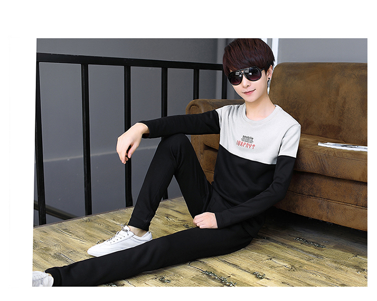 Mùa đông 12 cộng nhung dày 13 bộ đồ lót nhiệt 15 chàng trai 16 trẻ lớn 18 tuổi học sinh trung học cơ sở thời trang đồ bộ