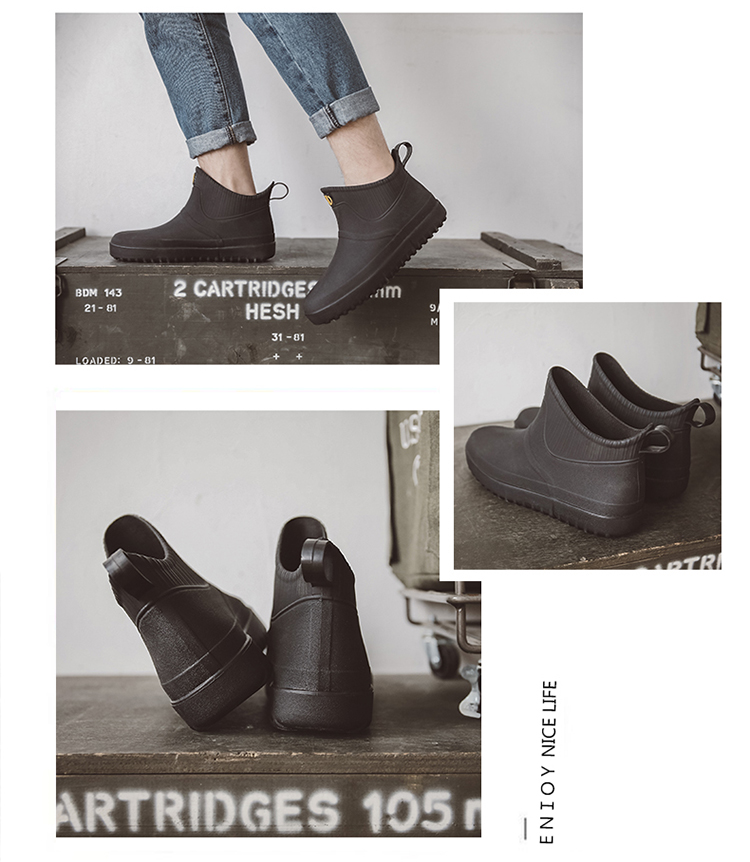 Giày ủng nam đi ủng thấp Giày đi mưa ống ngắn chống trượt Giày cao su - Rainshoes giày thể thao nam chống nước
