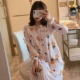 Công chúa phong cách đồ ngủ cotton tinh khiết của phụ nữ mùa xuân và mùa thu bộ đồ ngủ ngọt ngào của phụ nữ mùa thu và mùa đông giữa chiều dài tươi và mỏng dễ thương mặc ở nhà - Đêm đầm