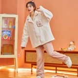 Демисезонная пижама, коралловый комплект, фланелевый кардиган, 2024 года, популярно в интернете