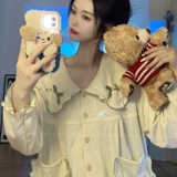 Осенняя демисезонная пижама, хлопковый милый лонгслив, комплект, коллекция 2022, популярно в интернете