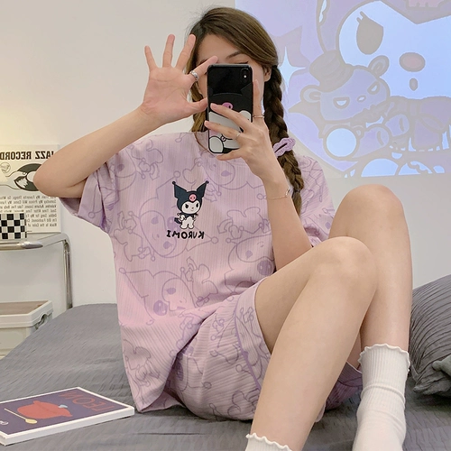 Мультяшная хлопковая летняя пижама, милый комплект для школьников, коллекция 2023