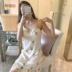 Bộ đồ ngủ lụa băng mùa hè nữ dễ thương và ngọt ngào với dây treo ngực áo ngủ mỏng sexy lụa tươi dịch vụ tại nhà - Đêm đầm
