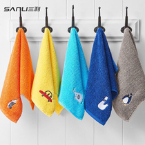 Sanli wash face pure cotton cartoon kindergarten towel for lovely children with small rectangular cotton small towel