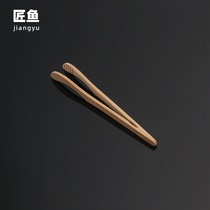 Artisan fish non-slip tea clip washing cup clip solid wood bamboo tea clip tea ceremony accessories household tea cup clip tea set accessories
