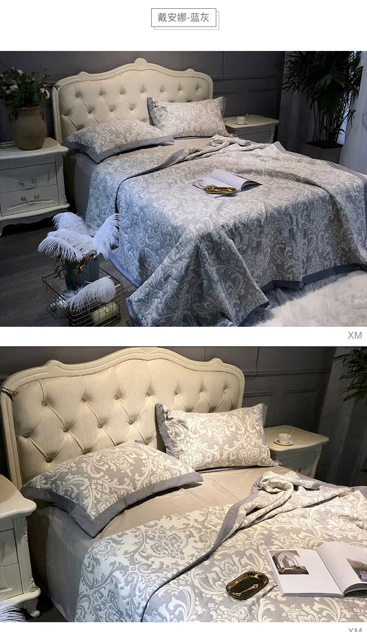 Khăn trải giường cotton châu Âu một mảnh sọc phong cách châu Âu và Mỹ được nhồi bông bởi bông mùa hè dày tấm đôi bộ drap giường giá rẻ