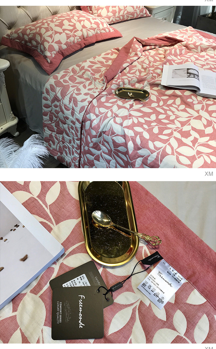 Khăn trải giường cotton châu Âu một mảnh sọc phong cách châu Âu và Mỹ được nhồi bông bởi bông mùa hè dày tấm đôi bộ drap giường giá rẻ