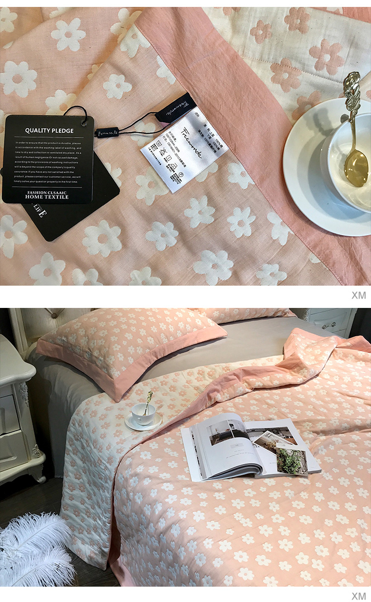 Khăn trải giường cotton châu Âu một mảnh sọc phong cách châu Âu và Mỹ được nhồi bông bởi bông mùa hè dày tấm đôi bộ drap giường giá rẻ