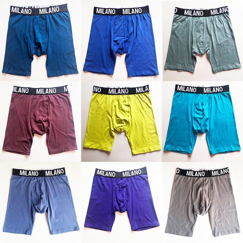 3 men's slightly flawed cotton long version boxer briefs sports high elastic anti-wear leg boxer