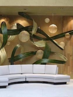 Thin Bamboo Strip Floral Shape Wedding Exhibition Hall Decoration Bamboo Plate
