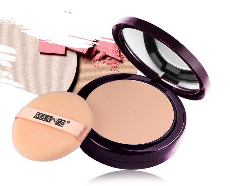 Ma Ange misty skin double effect phấn tập trang điểm che khuyết điểm lâu trôi dưỡng ẩm dầu khô phấn nền lỏng sửa chữa phấn nền - Bột nén phấn phủ rcma