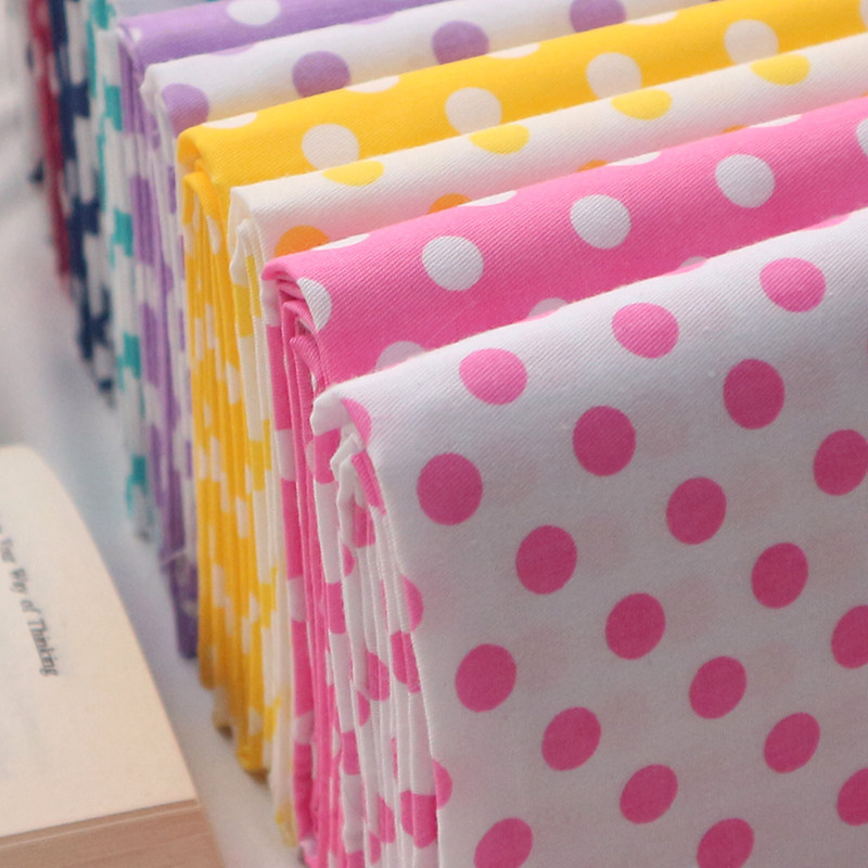 Pure Cotton Skew Rainbow Dot Subpospot Water Jade Full Cotton Fabric Fabric Shirt Type Foreign Dress Baby Twill Cotton Fabric 7 mm