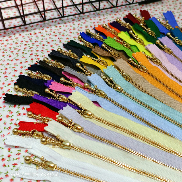 Japanese ykk gold water drip head 3 metal zipper