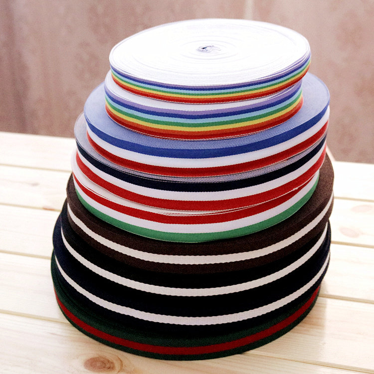 2 5cm wide tricolor striped webbing colorful polyester canvas belt red white blue navy ribbon medal ribbon ribbon